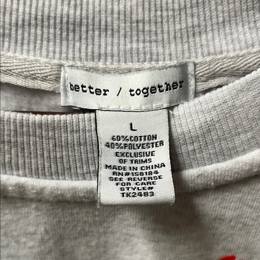 Womens Light Gray Sweatshirt with Floral Bottle Graphic - Picture 3 of 4